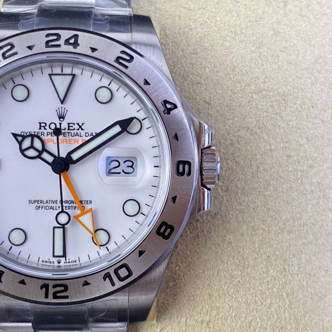 Rolex Explorer II 226570 JVS Orologi da uomo 1:1 Best Edition 3285 movimento quadrante bianco