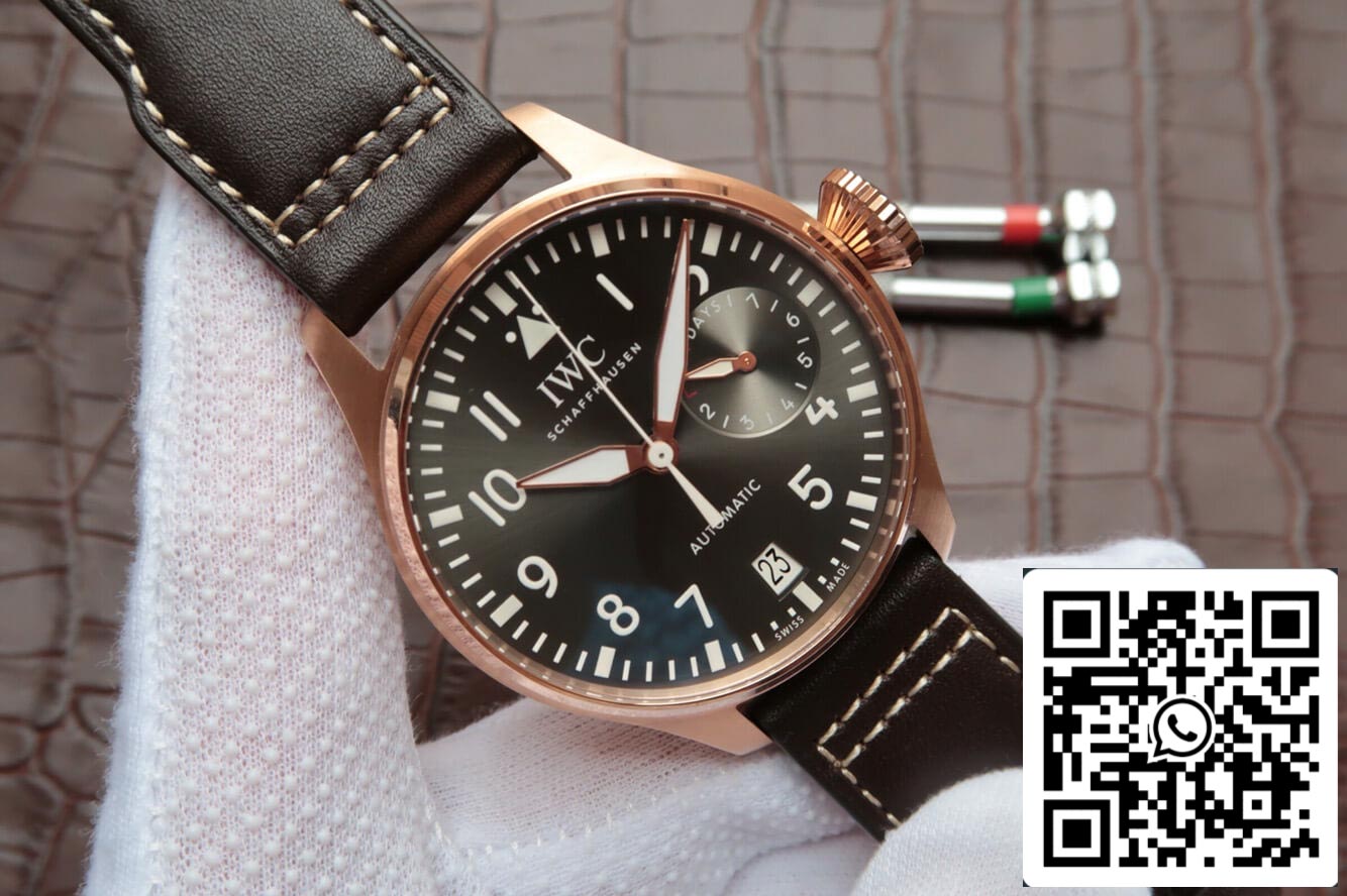 IWC Big Pilot IW500901 1:1 Best Edition ZF Factory Rose Gold Black Dial US Replica Watch