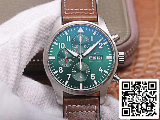 IWC Pilot Chronograph IW377726 1:1 Best Edition ZF Factory Green Dial Swiss ETA7750 US Replica Watch