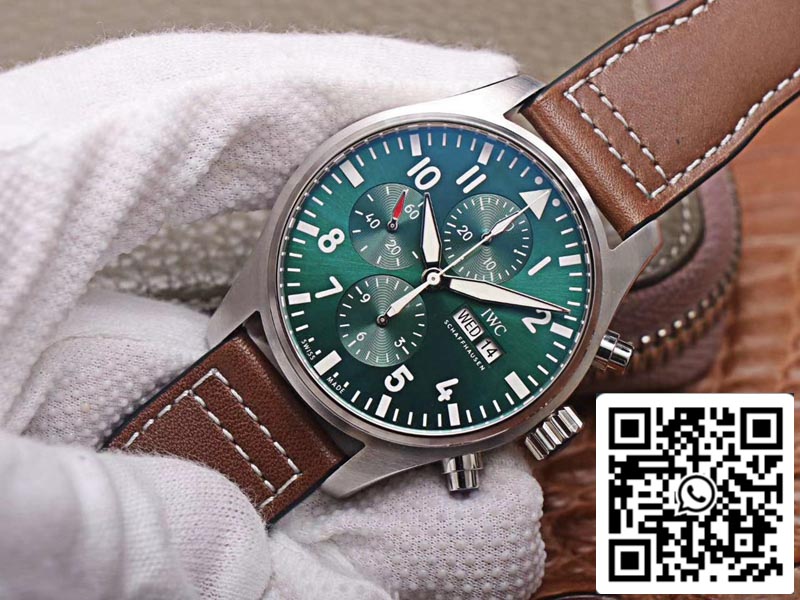 IWC Pilot Chronograph IW377726 1:1 Best Edition ZF Factory Green Dial Swiss ETA7750 US Replica Watch