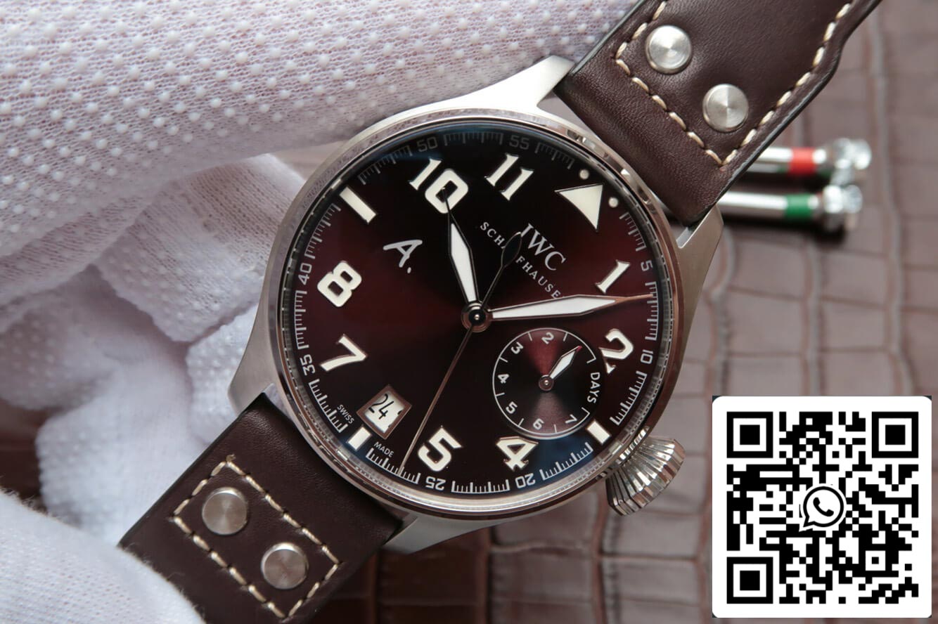 IWC Pilot IW500422 1:1 Best Edition ZF Factory Brown Dial Leather Strap US Replica Watch