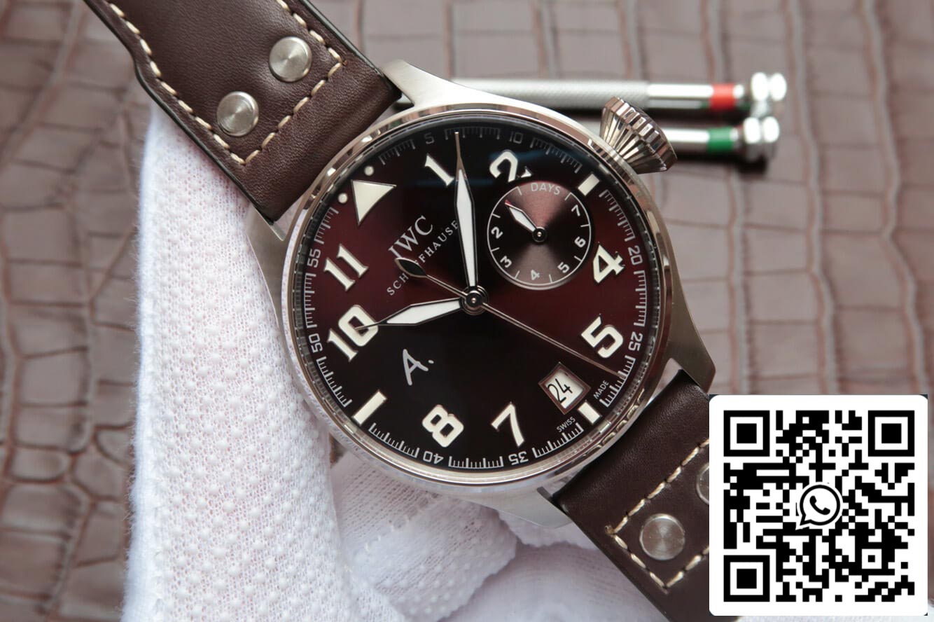 IWC Pilot IW500422 1:1 Best Edition ZF Factory Brown Dial Leather Strap US Replica Watch