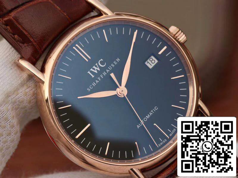 IWC Portofino IW356504 TW Facroty 1:1 Best Edition Swiss ETA30110 18K Rose Gold Black dial US Replica Watch