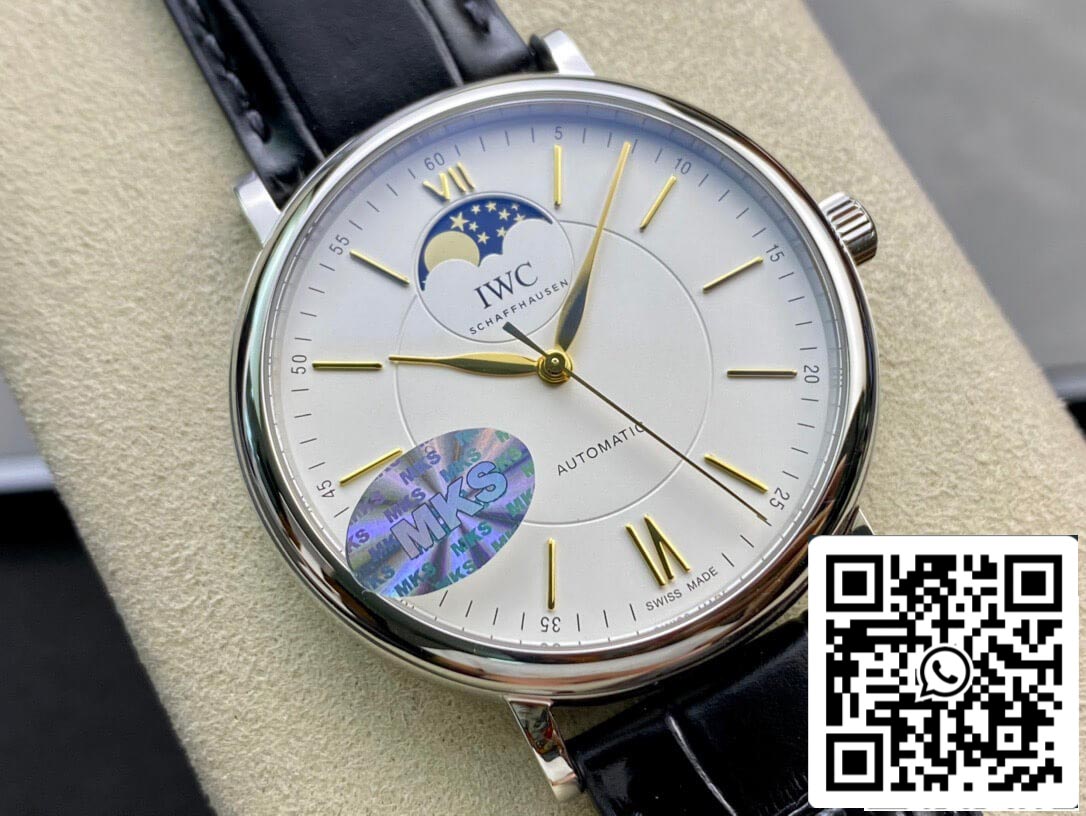 IWC Portofino Moon Phase IW459401 1:1 Best Edition MKS Factory White Dial US Replica Watch