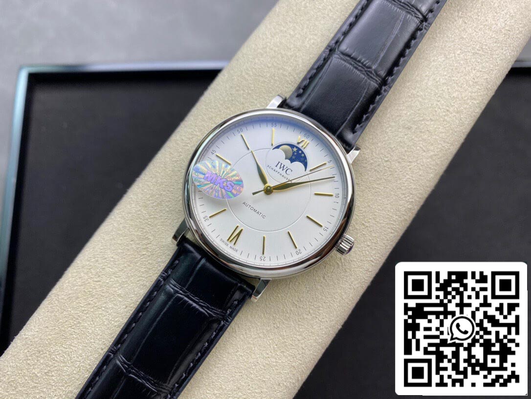 IWC Portofino Moon Phase IW459401 1:1 Best Edition MKS Factory White Dial US Replica Watch