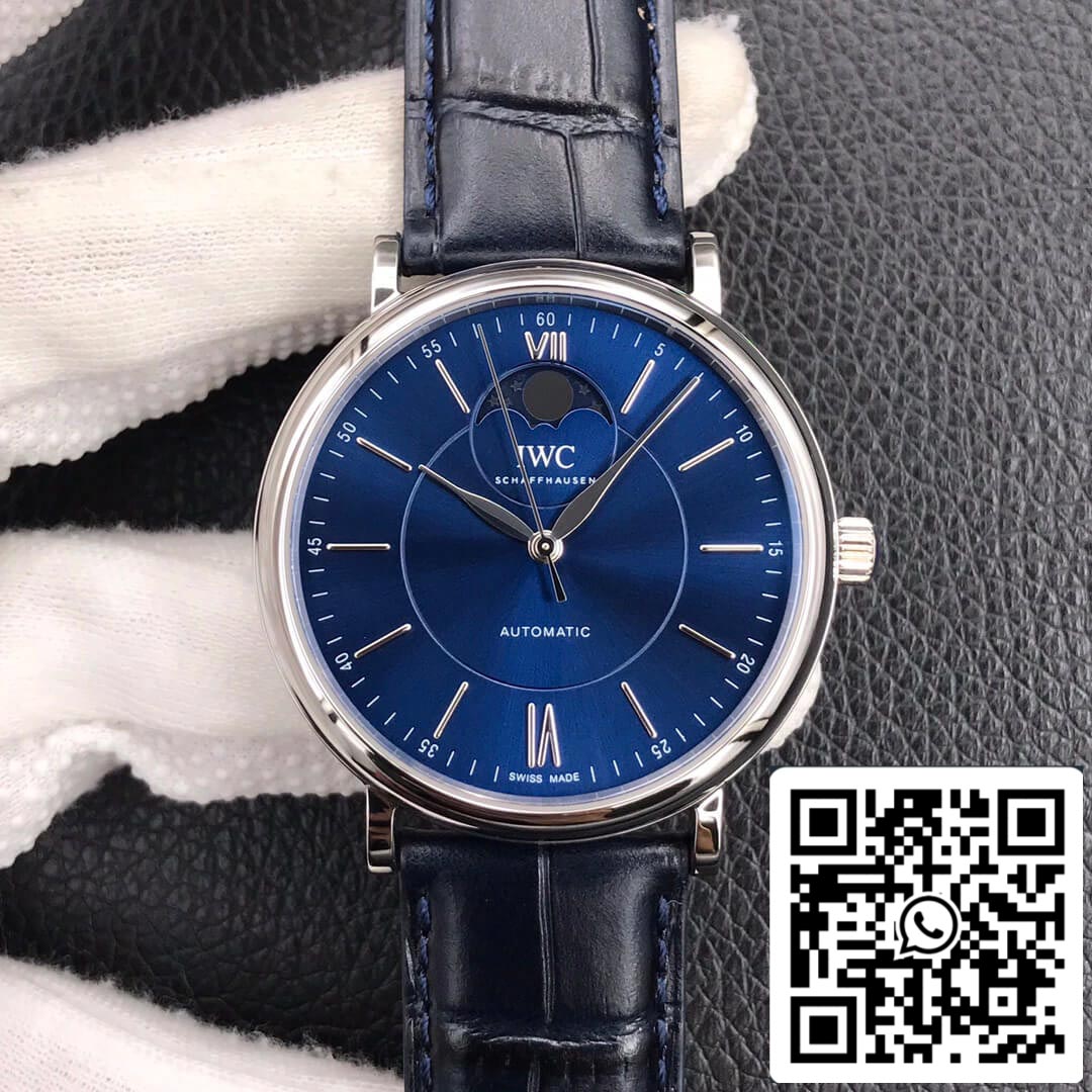 IWC Portofino Moon Phase IW459402 1:1 Best Edition MKS Factory Blue Dial US Replica Watch