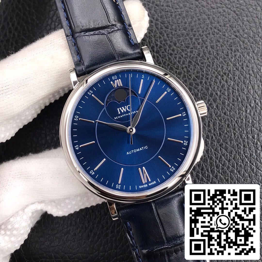 IWC Portofino Moon Phase IW459402 1:1 Best Edition MKS Factory Blue Dial US Replica Watch