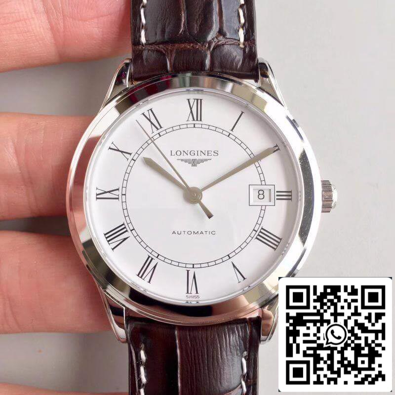 Longines Record L2.820.4.11.2 Mechanical Watches 1:1 Best Edition Swiss ETA2824 White Dial US Replica Watch