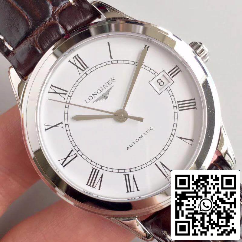 Longines Record L2.820.4.11.2 Mechanical Watches 1:1 Best Edition Swiss ETA2824 White Dial US Replica Watch