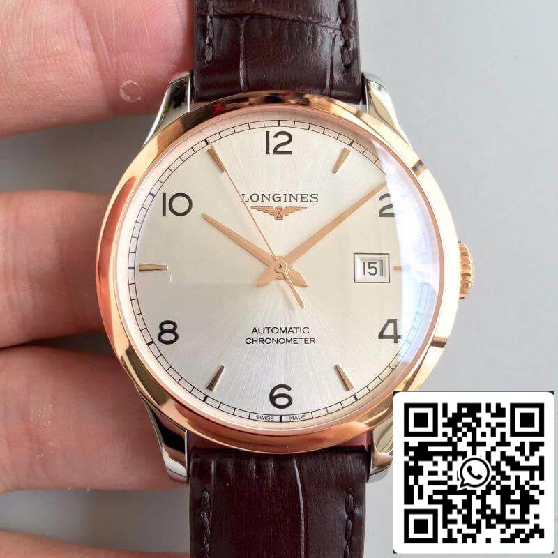 Longines Record L2.820.4.76.2 1:1 Best Edition Swiss ETA2892 18K Rosegold Silver Dial US Replica Watch