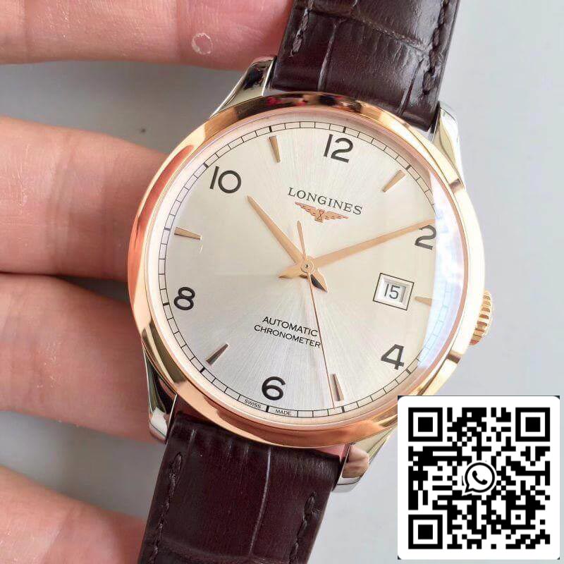 Longines Record L2.820.4.76.2 1:1 Best Edition Swiss ETA2892 18K Rosegold Silver Dial US Replica Watch