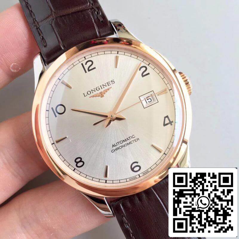 Longines Record L2.820.4.76.2 1:1 Best Edition Swiss ETA2892 18K Rosegold Silver Dial US Replica Watch