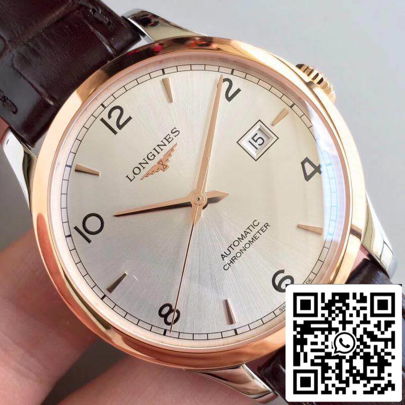 Longines Record L2.820.4.76.2 1:1 Best Edition Swiss ETA2892 18K Rosegold Silver Dial US Replica Watch