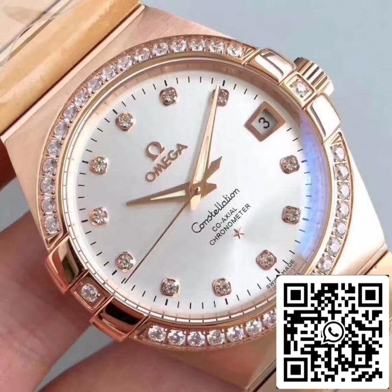 Omega Constellation 123.25.38.21.52.001 3S Factory 1:1 Best Edition Swiss ETA8500 18K Rose Gold Bracelet US Replica Watch