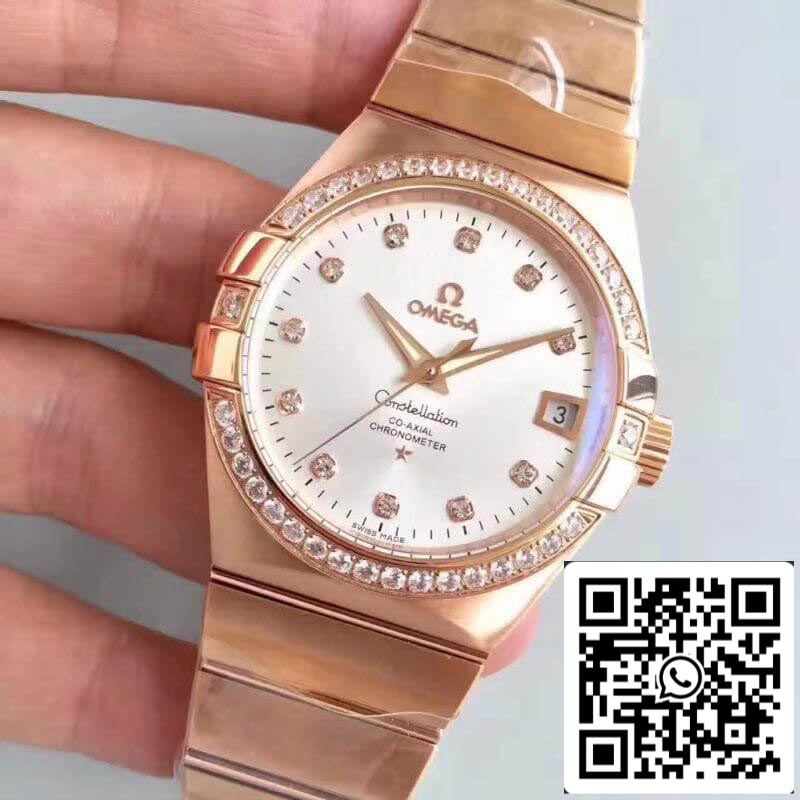 Omega Constellation 123.25.38.21.52.001 3S Factory 1:1 Best Edition Swiss ETA8500 18K Rose Gold Bracelet US Replica Watch