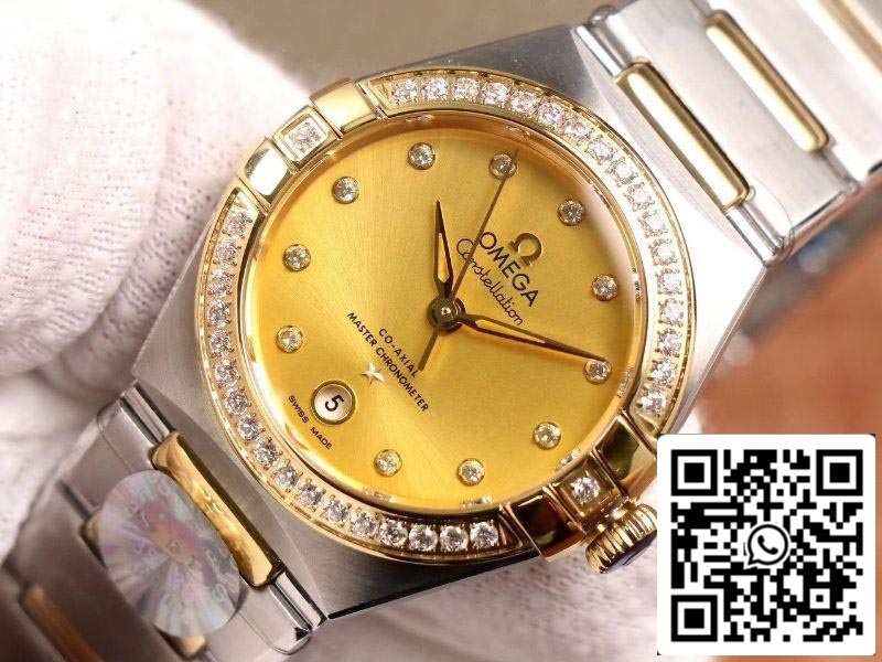 Omega Constellation 131.25.29.20.58.001 1:1 Best Edition 3S Factory V5 Yellow Gold Diamond Bezel Swiss NH05 US Replica Watch