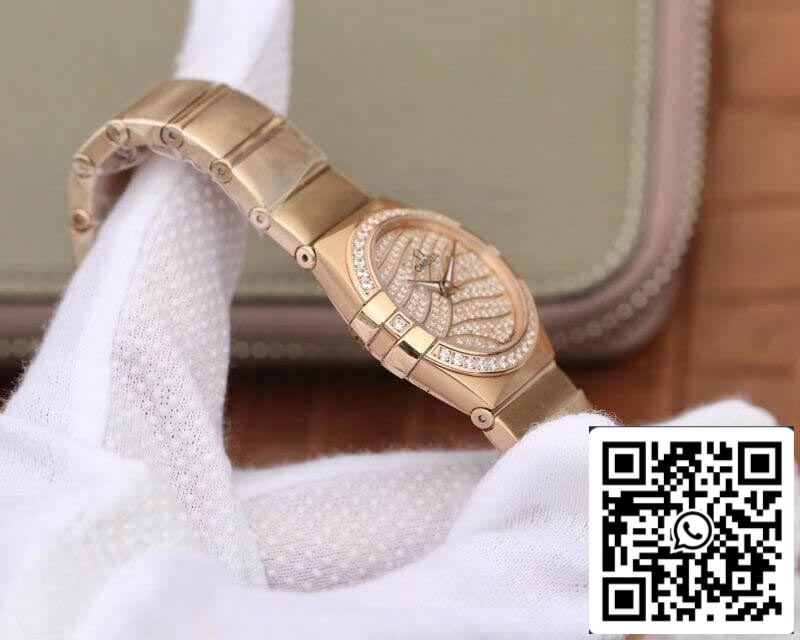 Omega Constellation 27mm Quartz Ladies 18K Rosegold TW Factory 1:1 Best Edition Swiss Eta Quartz 1376 US Replica Watch