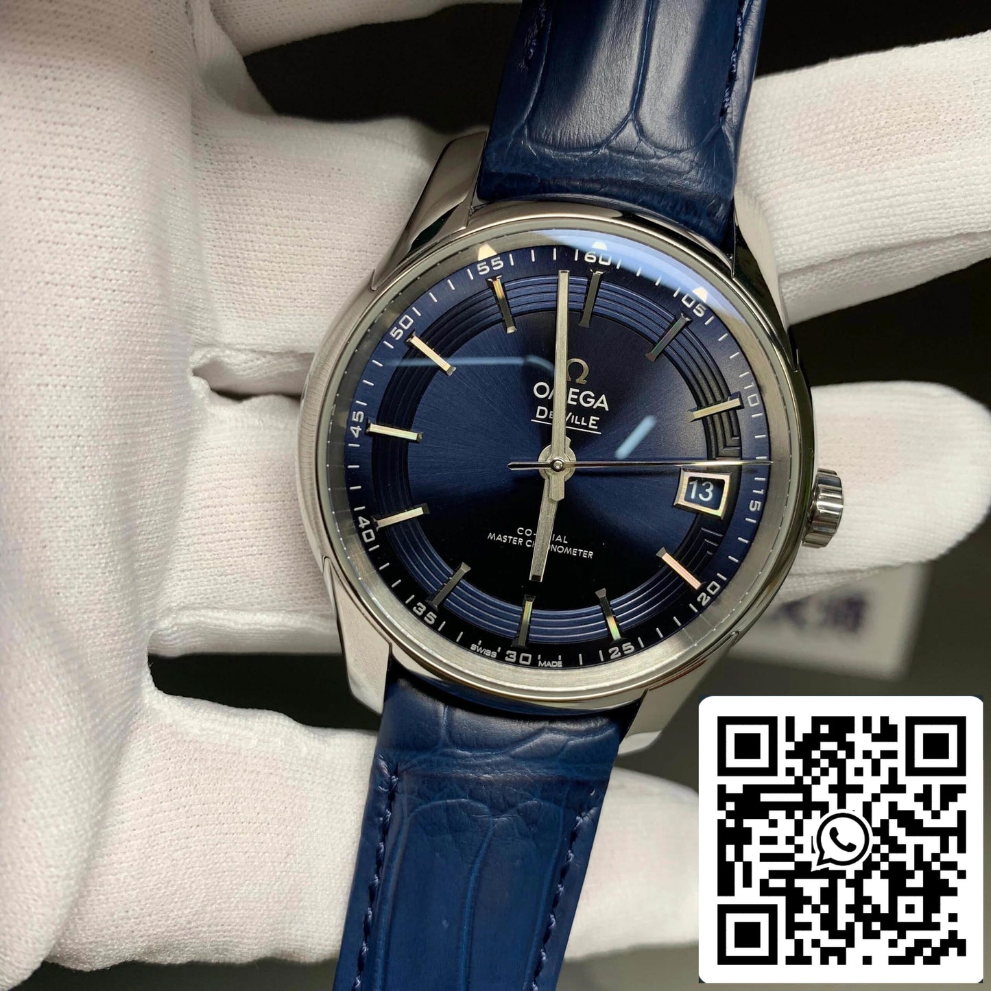 Omega De Ville 433.33.41.21.03.001 1:1 Best Edition VS Factory Blue Dial US Replica Watch