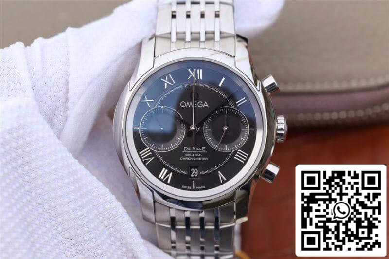 Omega De Ville Chronograph 431.10.42.51.01.001 OM Factory 1:1 Best Edition Swiss ETA9300 Black Dial US Replica Watch