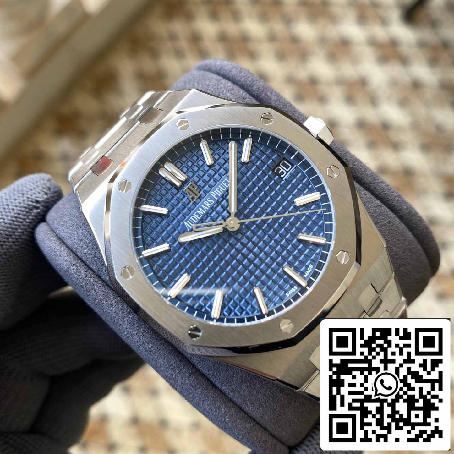 Audemars Piguet Royal Oak 15500ST.OO.1220ST.01 APS Factory V2 esfera azul y blanco