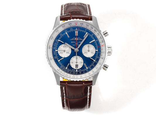 Breitling Navitimer B01 Cronografo AB0137211C1A1 41mm 1:1 Migliore edizione BLS Cinturino in pelle di fabbrica