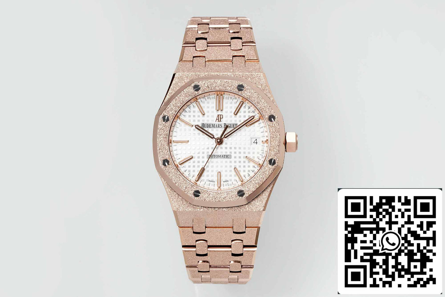 Audemars Piguet 15454 Frost Gold 1:1 mejor edición Esfera blanca Oro rosa