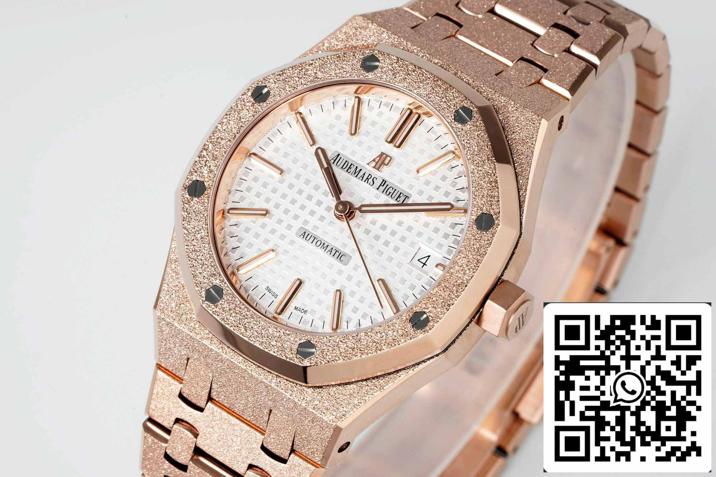 Audemars Piguet 15454 Frost Gold 1:1 best edition White dial Rose gold