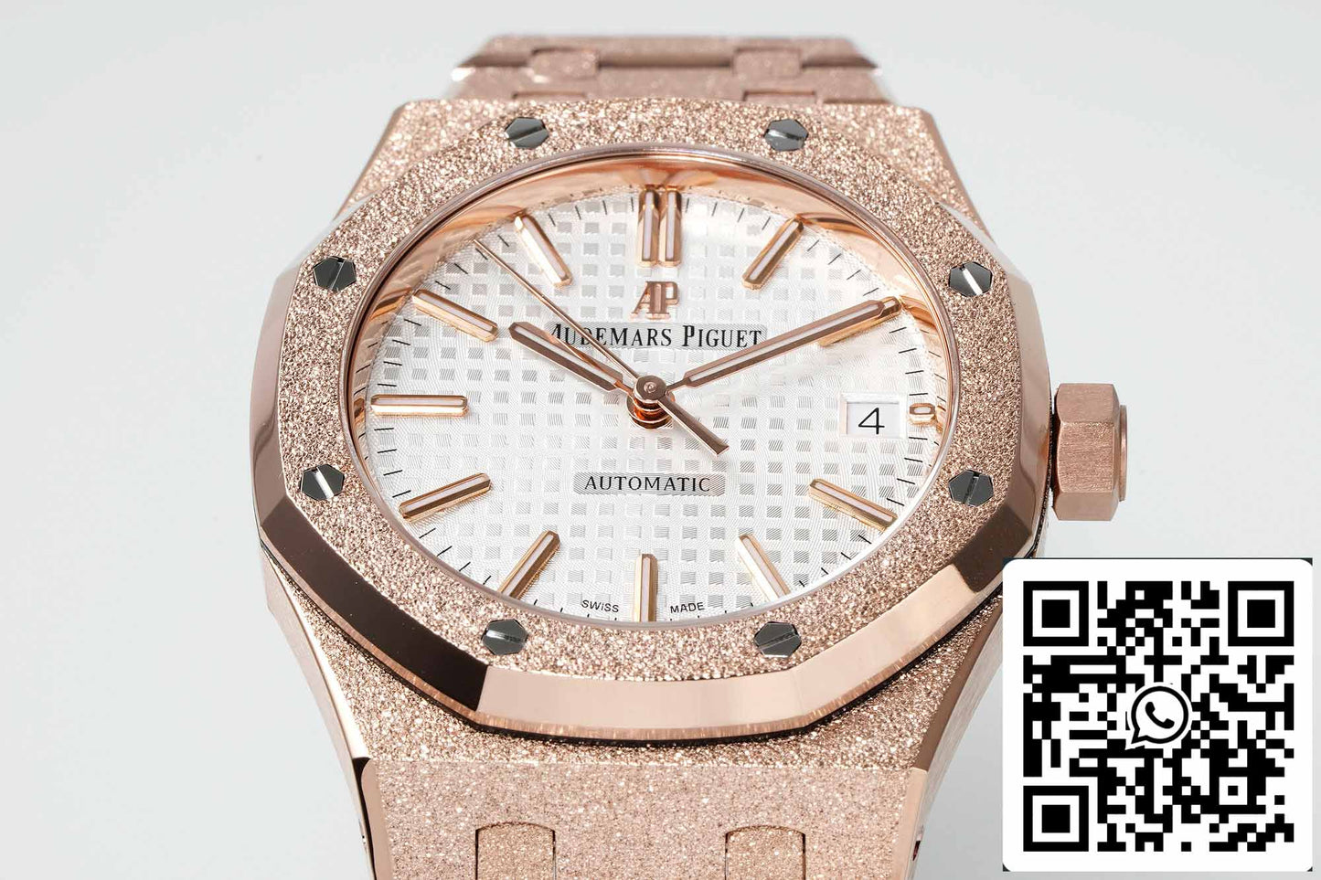 Audemars Piguet 15454 Frost Gold 1:1 best edition White dial Rose gold