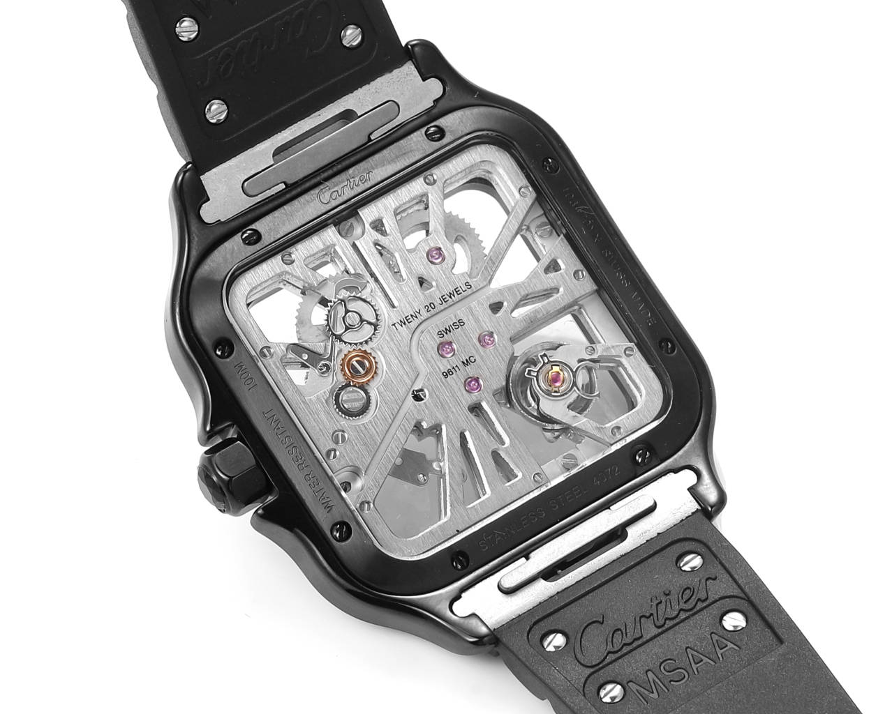 Cartier Santos Skeleton 40mm WHSA0009 THB Factory 1:1 Best Edition Lunetta bianca