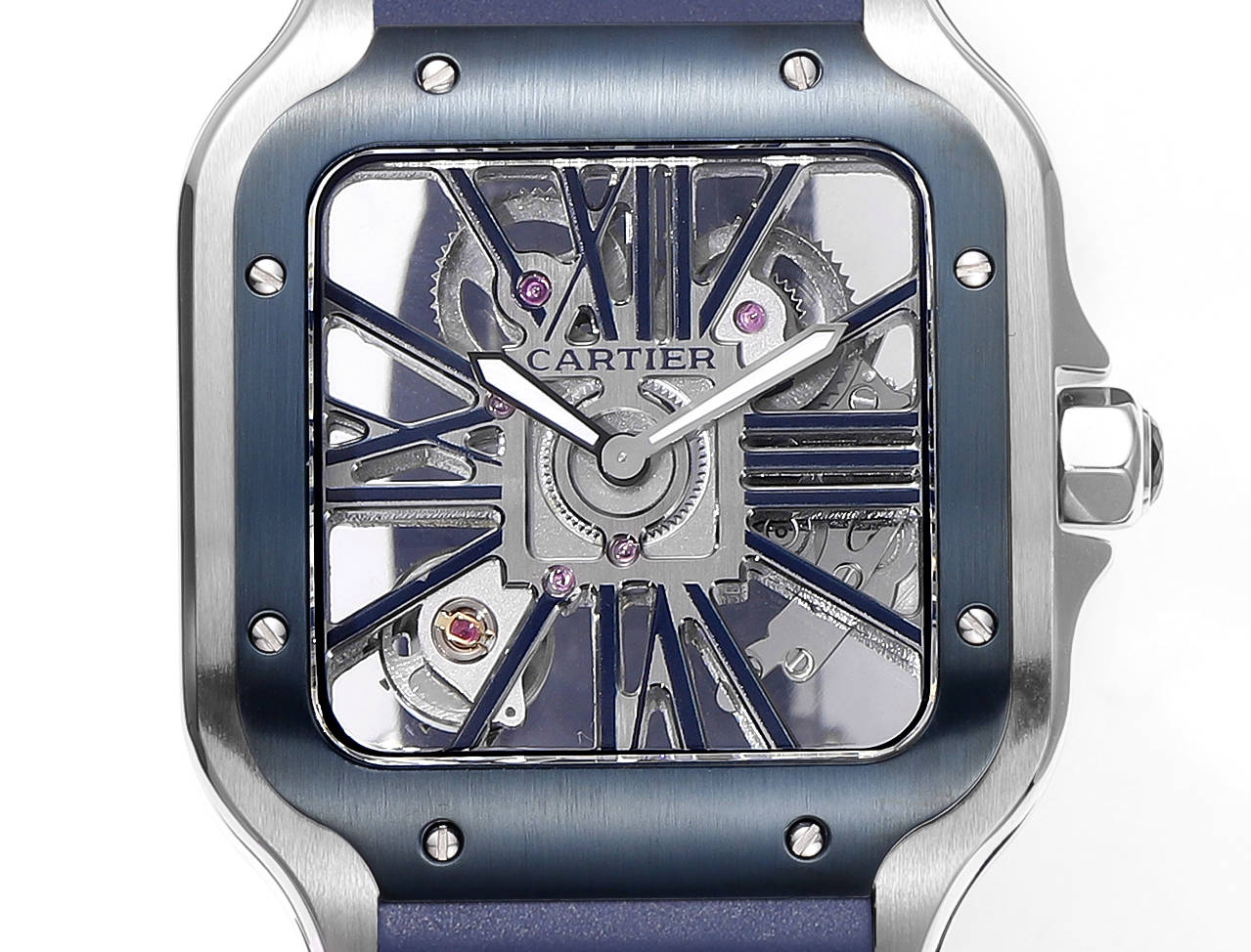 Cartier santos Skeleton 40mm WHSA0026 THB Factory 1:1 Best Edition Bisel azul