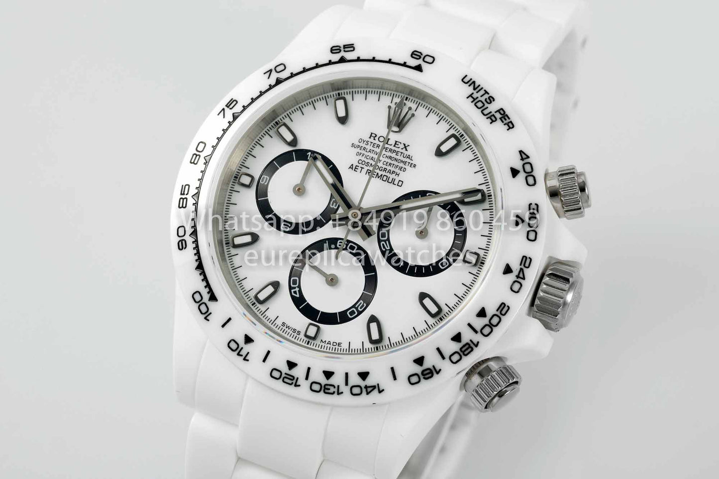 AET REMOULD Rolex Daytona personalizado Caja de cerámica blanca Esfera blanca 1:1 Mejor clon N6F Fábrica