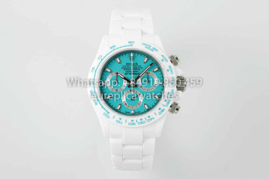 AET REMOULD Rolex Daytona personalizzato cassa in ceramica bianca quadrante blu 1:1 miglior clone N6F Factory