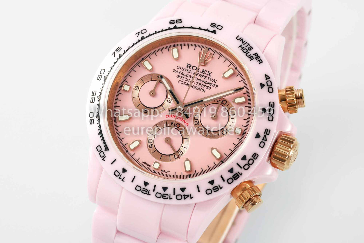 AET REMOULD Rolex Daytona personalizzato cassa in ceramica rosa quadrante rosa 1:1 miglior clone N6F Factory