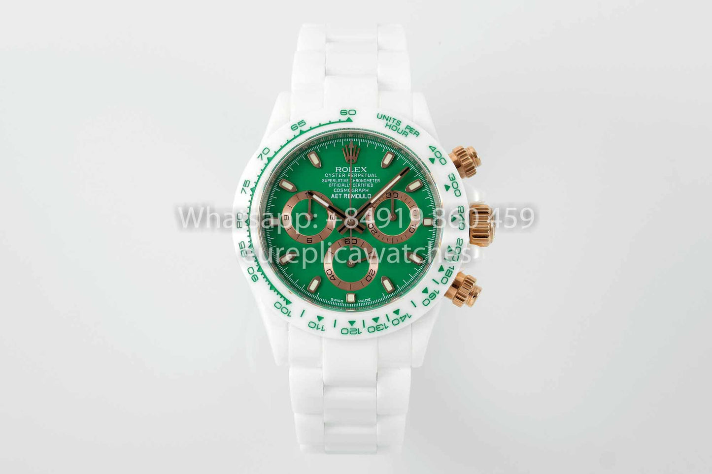 AET REMOULD Custom Rolex Daytona White Ceramic case Green Dial 1:1 Best Clone N6F Factory