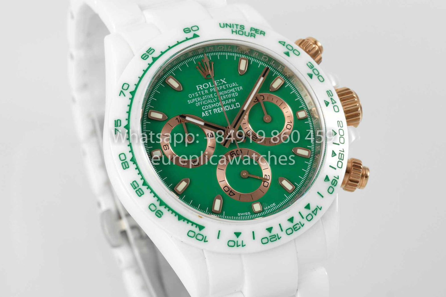 AET REMOULD Rolex Daytona personalizzato cassa in ceramica bianca quadrante verde 1:1 miglior clone N6F Factory