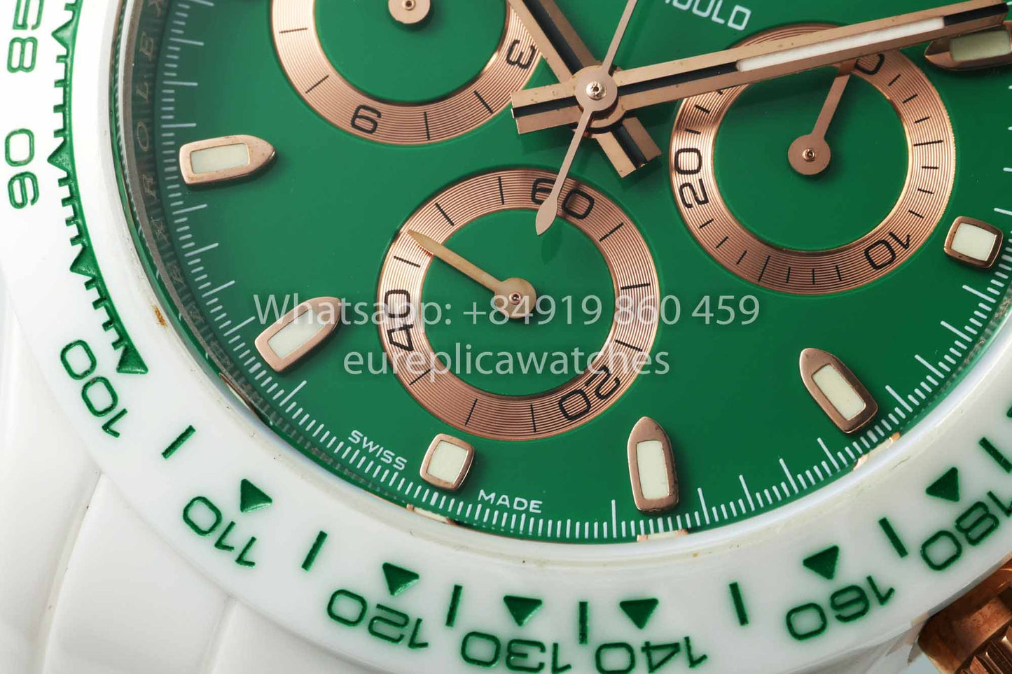 AET REMOULD Rolex Daytona personalizzato cassa in ceramica bianca quadrante verde 1:1 miglior clone N6F Factory