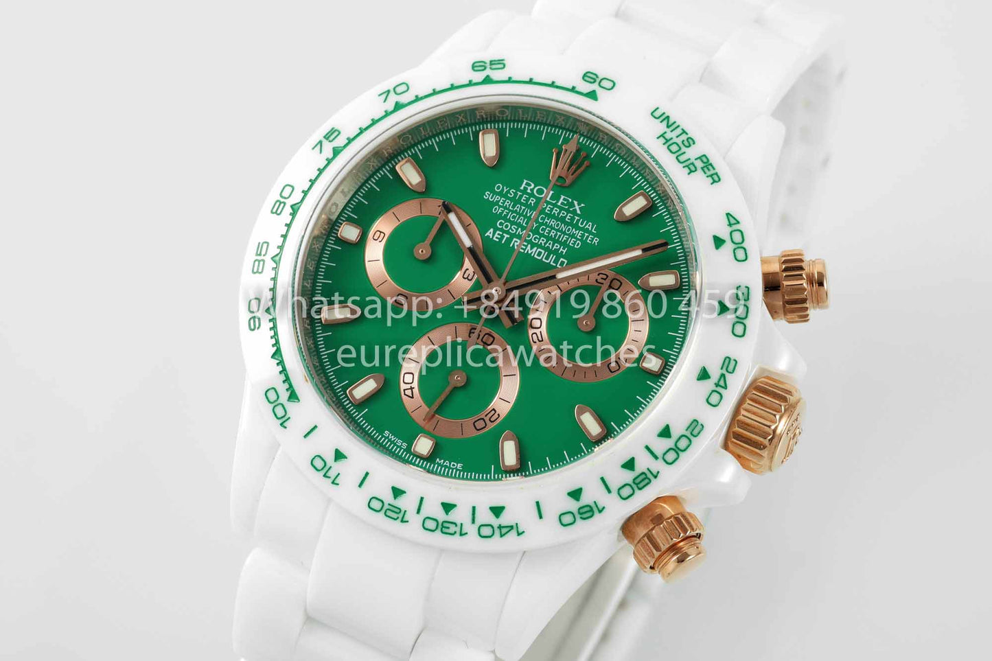 AET REMOULD Rolex Daytona personalizzato cassa in ceramica bianca quadrante verde 1:1 miglior clone N6F Factory