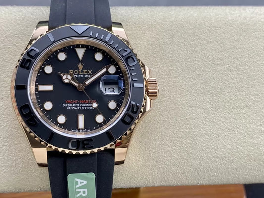 Rolex Yacht-Master 40 Esfera negra Oro rosa M126655-0002 1:1 Mejor edición AR Versión de contrapeso de fábrica