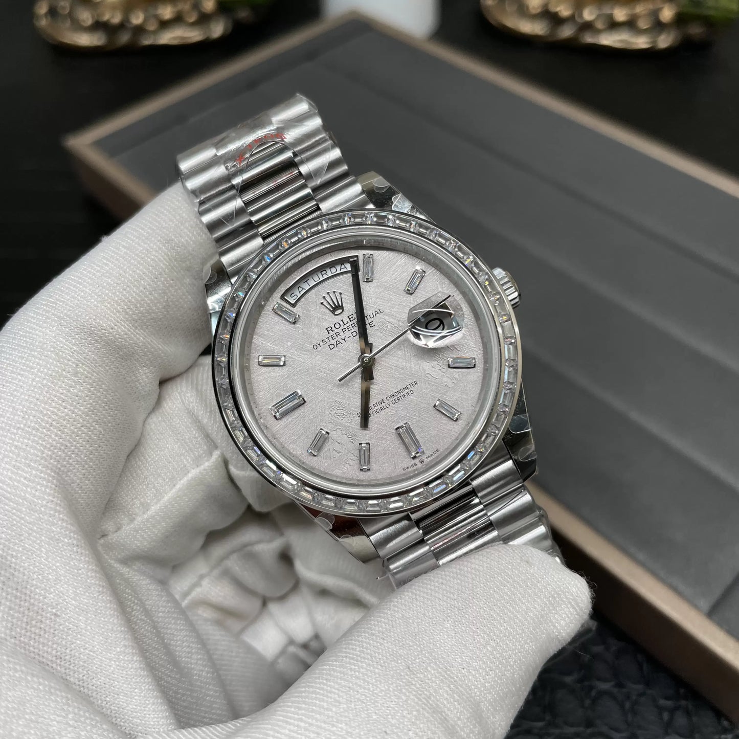 Rolex Day Date 40 M228396TBR-0027 Meteorite Diamond Dial 1:1 Best Edition GM Factory V3 Counterweight Version