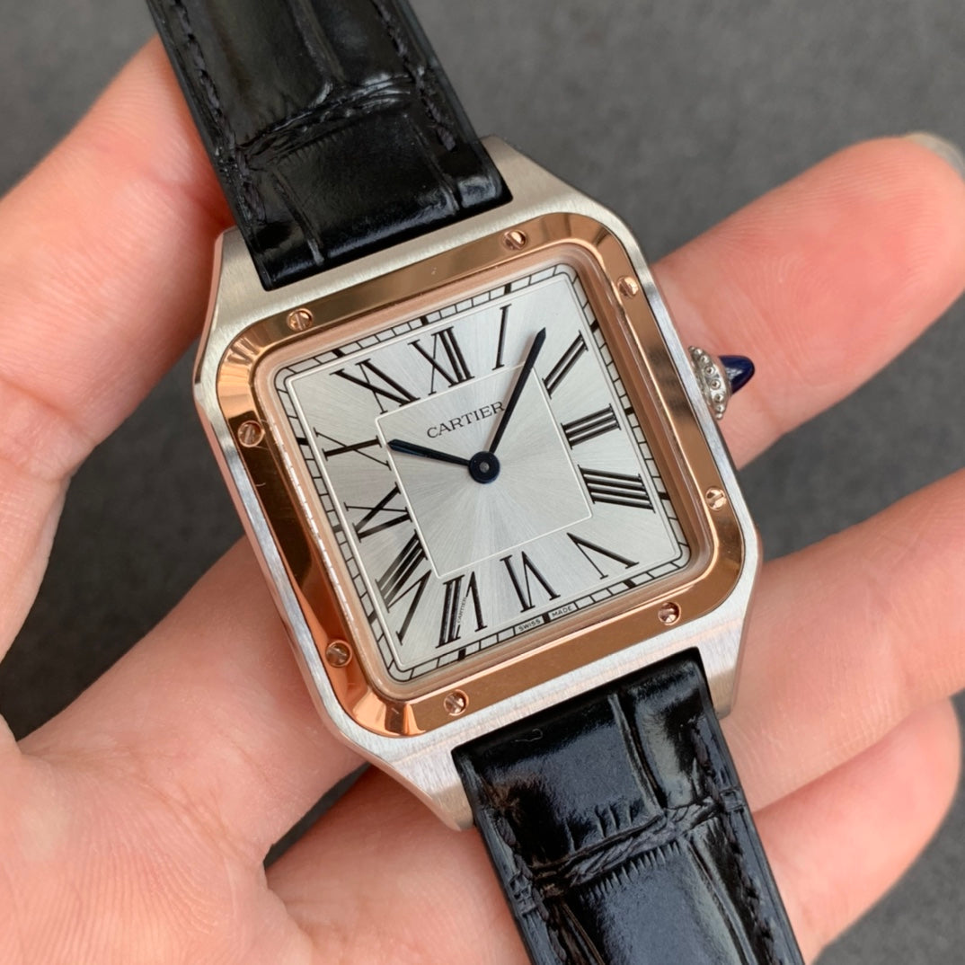 Cartier Santos-Dumont WGSA0022 1:1 Best Edition F1 Factory Caja plateada Correa negra