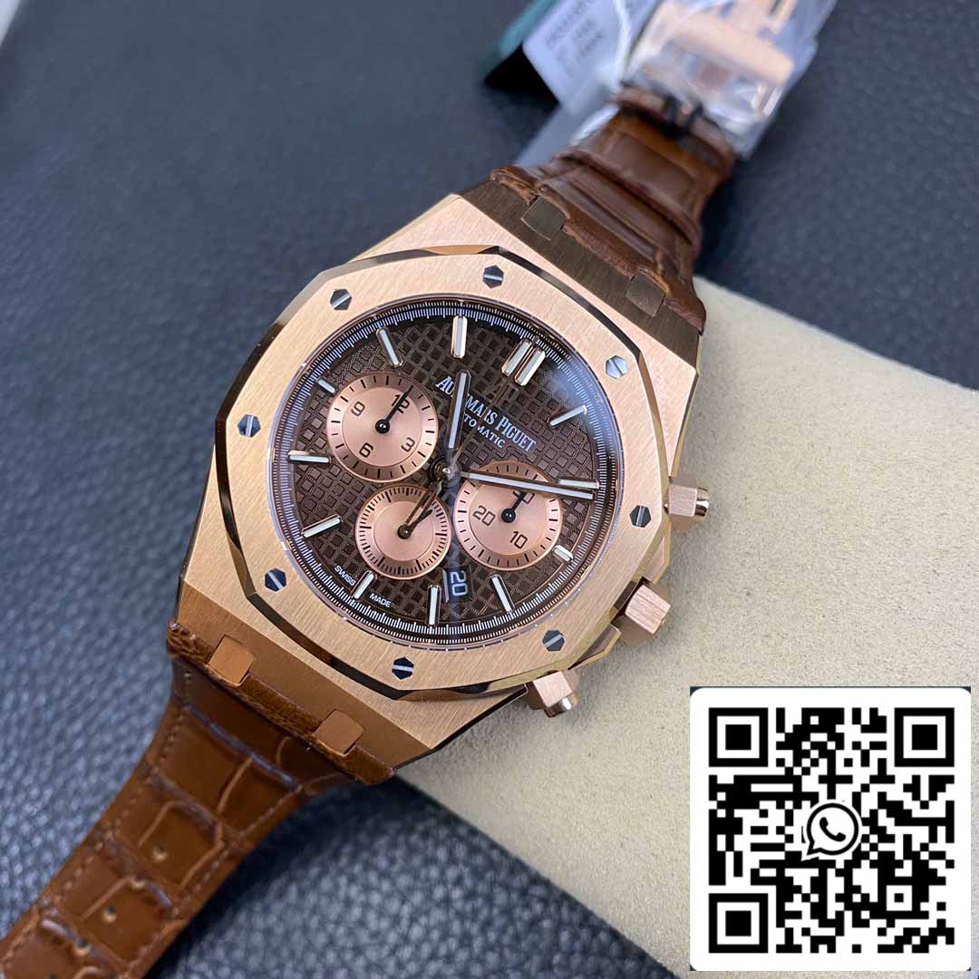 Audemars Piguet Royal Oak 26331 1:1 Best Edition OM Factory Correa de piel marrón Oro rosa