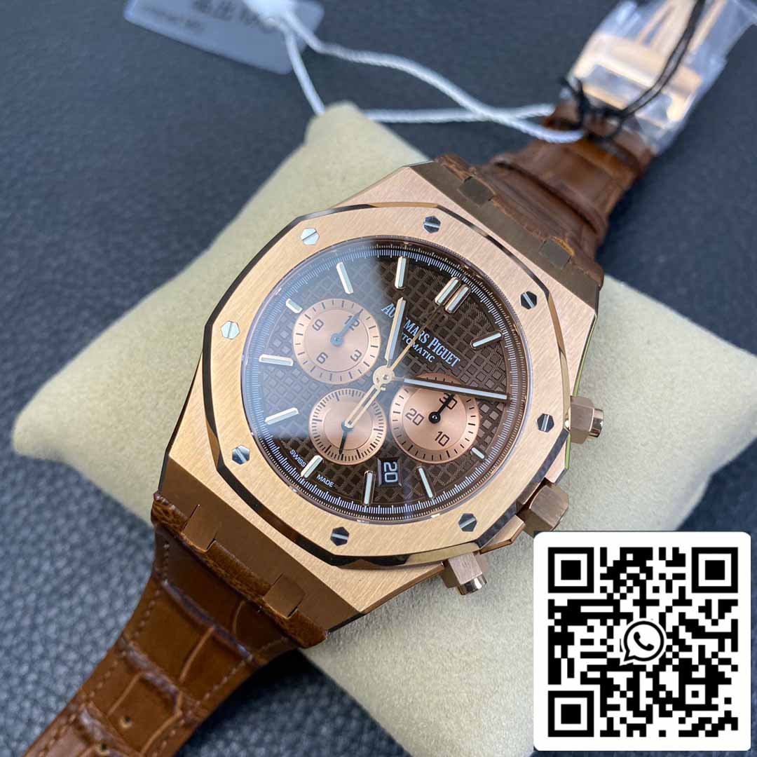 Audemars Piguet Royal Oak 26331 1:1 Best Edition OM Factory Correa de piel marrón Oro rosa