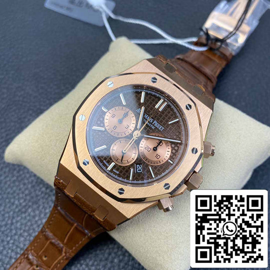 Audemars Piguet Royal Oak 26331 1:1 Best Edition OM Factory Cinturino in pelle marrone Oro rosa