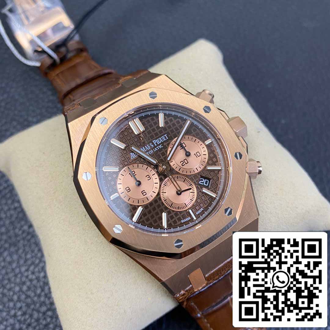 Audemars Piguet Royal Oak 26331 1:1 Best Edition OM Factory Correa de piel marrón Oro rosa