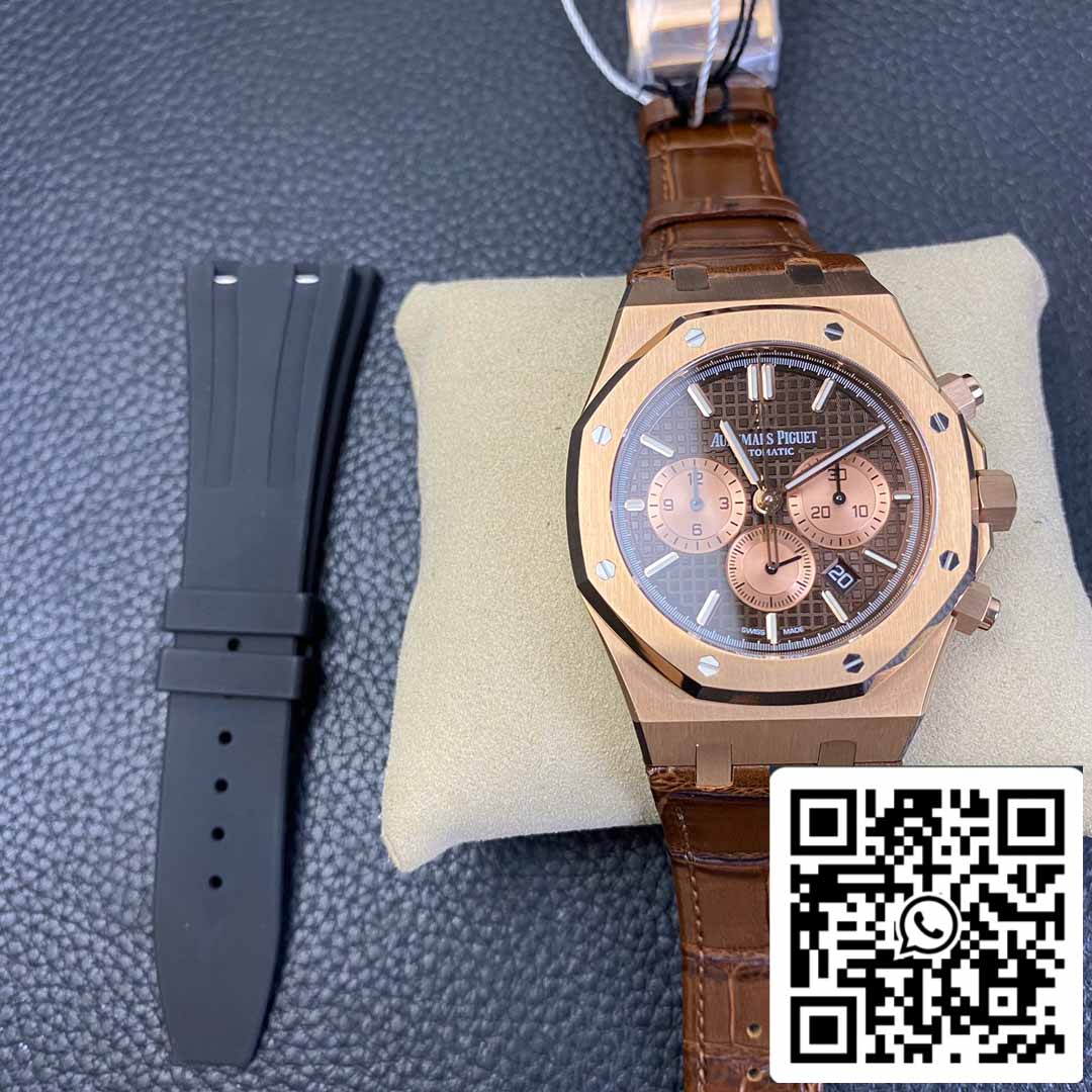 Audemars Piguet Royal Oak 26331 1:1 Best Edition OM Factory Correa de piel marrón Oro rosa