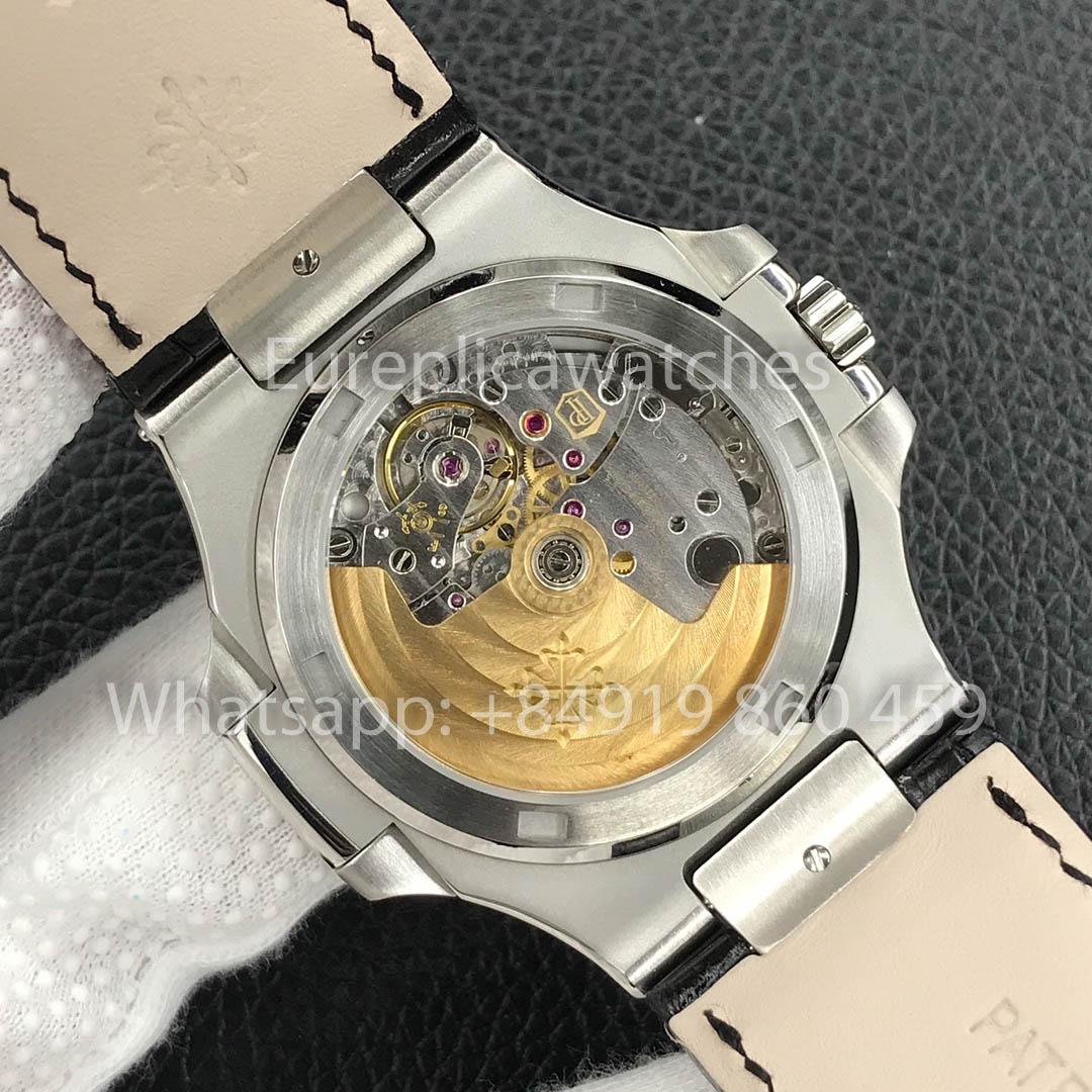 Patek Philippe Nautilus 5711/1A-014 Green Dial 1:1 Best Clone 3K Factory Newest Version Leather Strap