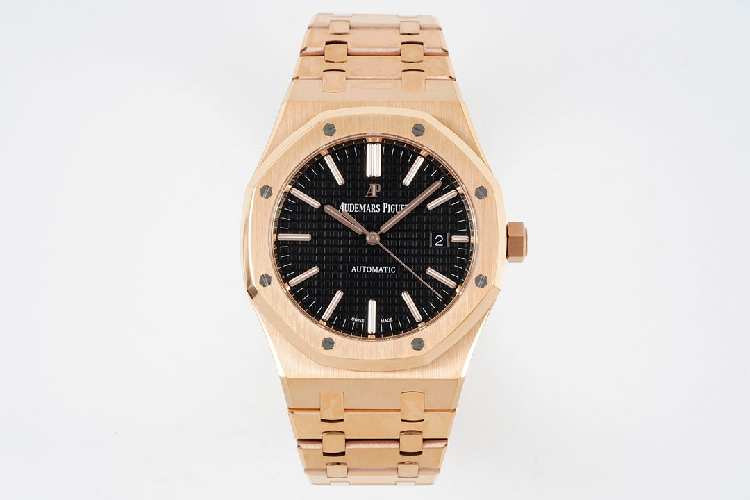 Audemars Piguet Royal Oak 15400ST 1:1 Mejor Edición ZF Factory Esfera Negra Oro Rosa