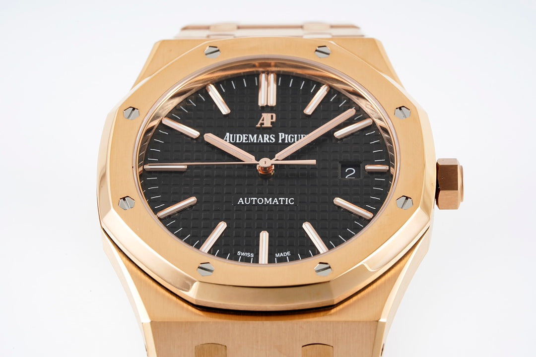 Audemars Piguet Royal Oak 15400ST 1:1 Best Edition ZF Factory Black Dial Rose Gold