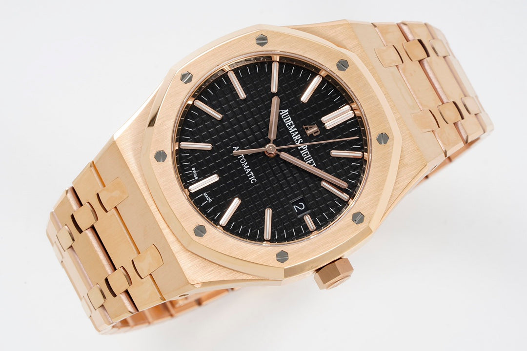 Audemars Piguet Royal Oak 15400ST 1:1 Mejor Edición ZF Factory Esfera Negra Oro Rosa