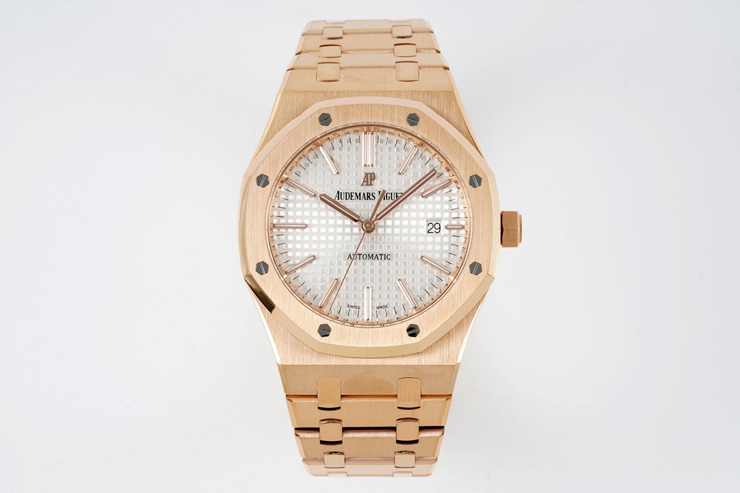 Audemars Piguet Royal Oak 15400ST 1:1 Best Edition ZF Factory White Dial Rose Gold